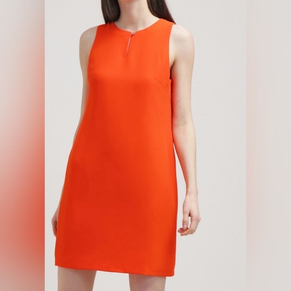 LAUREN RALPH LAUREN Orange Keyhole Neckline Lined Sleeveless Sheath | SZ 2P